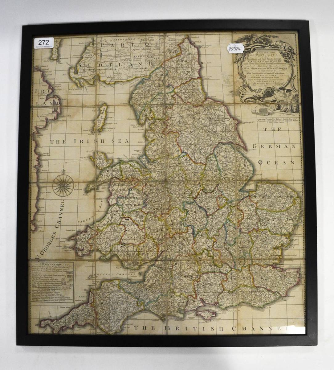 Lot 272 - Bennet (Richard) A New & Correct Post Map of the Great Roads and Cross Roads through England...