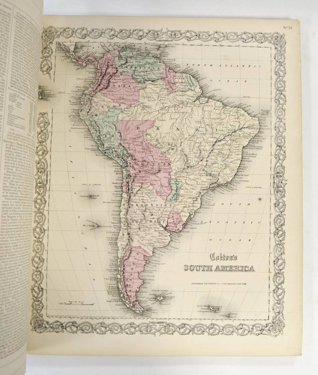 Lot 282 - Colton (G.W.) Colton's General Atlas, 1863, New York, J.H. Colton, folio, disbound, numbered as...
