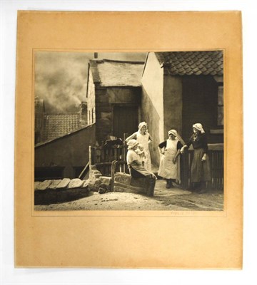 Lot 297 - [Sutcliffe (Frank Meadow): studio of:] ";Women of Staithes";, unsigned b/w photograph on satin...