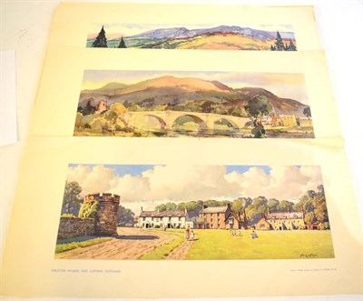 Lot 19 - RAILWAY CARRIAGE PRINTS A collection of fourteen panoramic Scottish carriage prints, original...