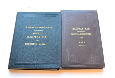 Lot 21 - YORKSHIRE/NORTH EAST RAILWAY MAPS Two sectionalized linen-backed maps printed in colours,...