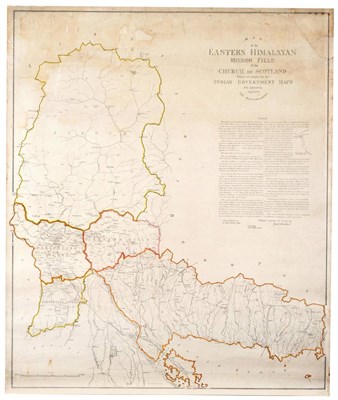 Lot 71 - Christison (George W.) Map of the Eastern Himalayan Mission Field of the Church of Scotland Reduced