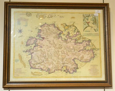 Lot 77 - Baker (Robert, Surveyor) [Map of Antigua] Antigue, Levee par Robert Baker, Arpenteur General de...