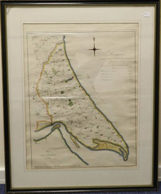 Lot 71 - Tuke (John) Map of Holderness, 1786, engraved map with outline colour by hand, compass rose and...