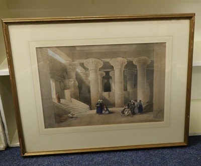 Lot 112 - David Roberts (British, 1796-1864) Thebes Great Hall at Karnac. Novr.  28. 1838 [&]  Ruins of...