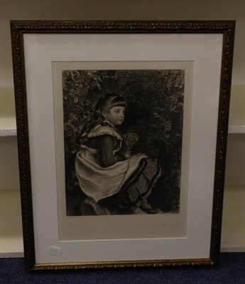 Lot 117 - John Everett Millais (British, 1829-1896) Still for a Moment [girl with small dog hiding in a...