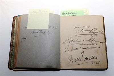 Lot 121 - AUTOGRAPH ALBUM Barningham (Julia, of Bowdon and Alderley Edge, Cheshire, Compiler) 8vo...