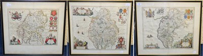 Lot 107 - [Blaeu (Johannes)] Cumbria vulgo Cumberland, nd. [1645 or later], hand-coloured engraved map,...