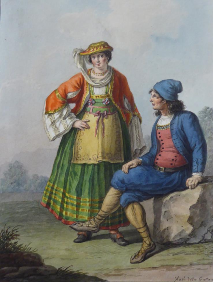 Lot 130 - Saviero Xavier Della Gatta (Italian, 1777-1829) Costumi Italiani, c1818, twenty-two mounted...