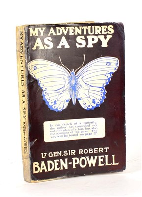 Lot 85 - Baden-Powell (Robert) My Adventures as a Spy, 1915, Arthur Pearson, previous owner's name to title