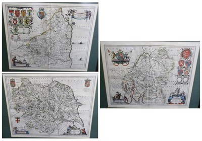 Lot 74 - [Blaeu] Westmoria Comitatus Anglice Westmorland, nd. [c1648], hand-coloured engraved map,...