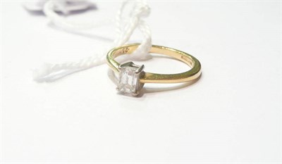 Lot 26 - An 18 carat gold baguette cut diamond ring   Subject to VAT
