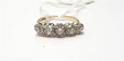 Lot 40 - An old cut diamond five stone ring   Subject to VAT