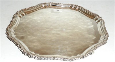 Lot 52 - Large silver octagonal tray with gadrooned border, approx 43oz