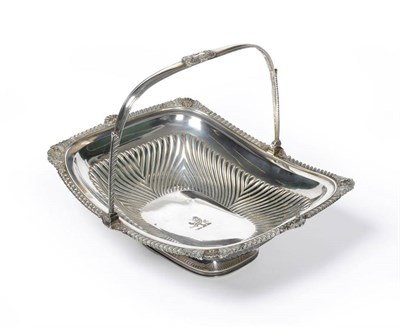 Lot 66 - Silver basket with swing handle 38oz