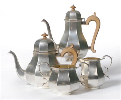 Lot 68 - A silver four piece silver tea set, London 1957, Garrard & Co Ltd, approx 76.10 oz