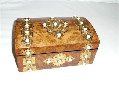 Lot 114 - Walnut and cabochon jewellery box