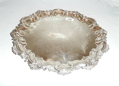Lot 126 - Large silver tray with Chippendale-style border 37oz