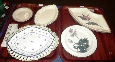 Lot 190 - A pair of Dillwyn pearlware named botanical plates, 20.5cm, two similar supper dishes, three...