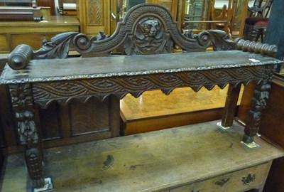 Lot 586 - Victorian carved oak hall bench