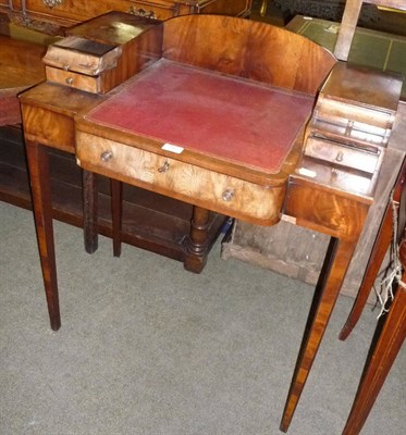 Lot 592 - Small reproduction writing table with superstructure top