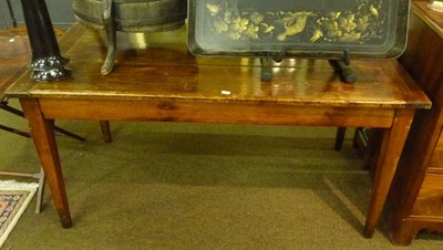 Lot 609 - 19th century elm farmhouse kitchen table with a fitted drawer