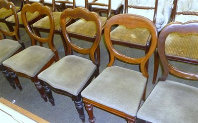 Lot 637 - Five Victorian mahogany chairs