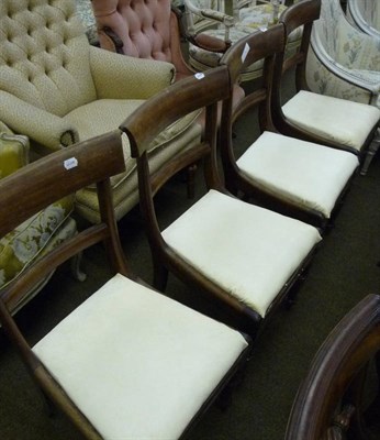Lot 641 - Set of four mid 19th century mahogany dining chairs