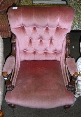 Lot 644 - Walnut framed armchair