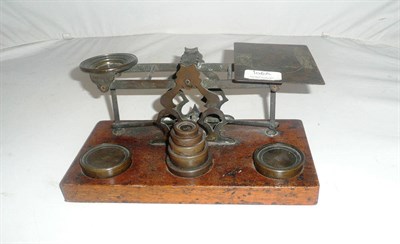 Lot 106A - Brass postal scales and weights