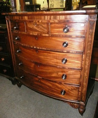 Lot 586A - George IV mahogany bow-front chest