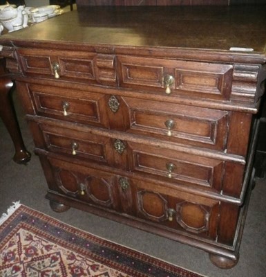 Lot 616A - 17th century oak four height chest