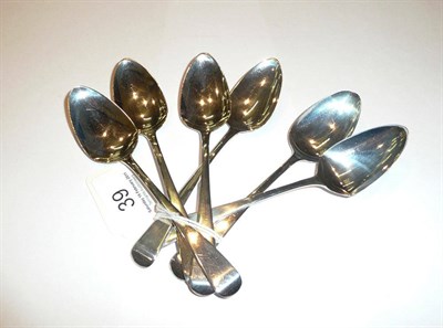 Lot 39 - Six silver grapefruit spoons