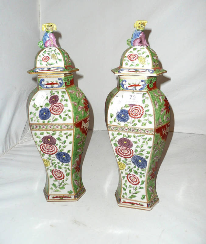 Lot 70 - Pair of Samson Chinese-style vases