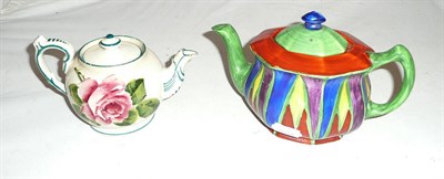 Lot 71 - A Clarice Cliff teapot and a Weymss teapot