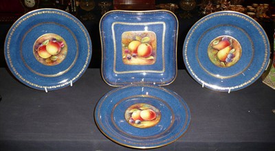 Lot 72 - Wedgwood part dessert service painted with fruit by Holland