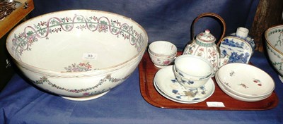 Lot 93 - Sampson bowl, two Hochst saucers, Nan King cargo tea bowls and saucers and assorted Oriental...