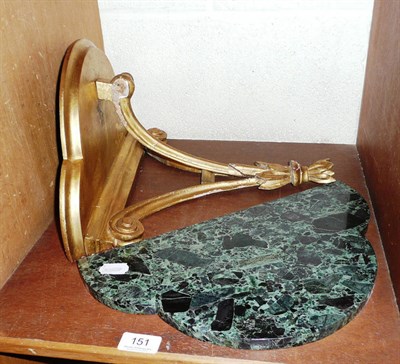 Lot 151 - Gilt and gesso wall bracket with marble top