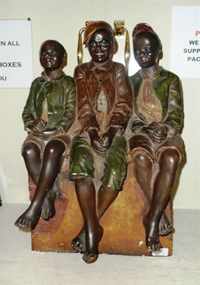 Lot 163 - A group of Three Negro Boys sitting on a wall