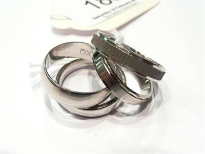 Lot 188 - Four 9ct white gold band rings