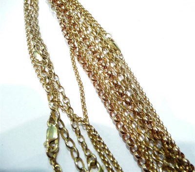 Lot 190 - Seven 9ct gold chains