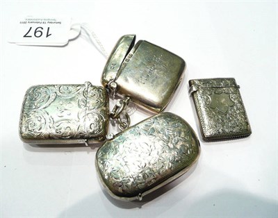 Lot 197 - Four silver vesta cases