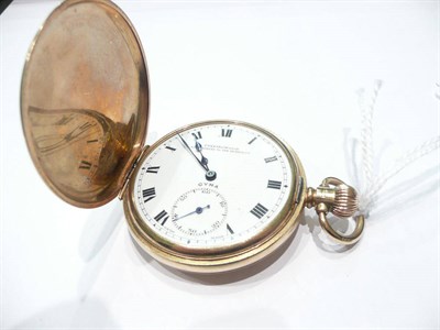 Lot 218 - A 9ct gold full hunter pocket watch