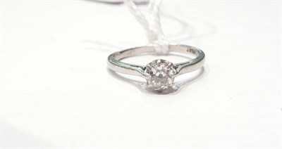 Lot 228 - An old cut diamond solitaire ring stamped 'PLAT'