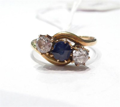 Lot 239 - Sapphire and diamond ring