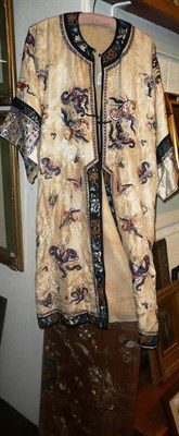 Lot 252 - Silk embroidered gown and a panel