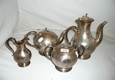 Lot 273 - Elkington four piece silver tea and coffee service