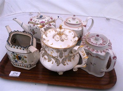 Lot 274 - Five early 19th century teapots