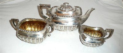 Lot 296 - A silver three piece tea service, Chester assay