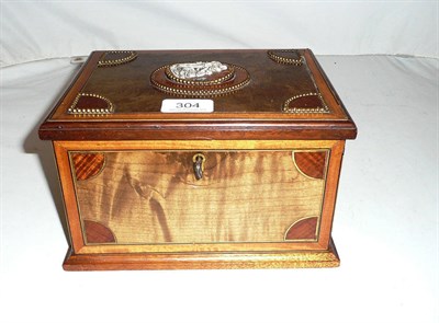 Lot 304 - Victorian walnut, rosewood, satinwood cameo jewellery casket